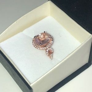 3.6Ct Morganite and Diamond Engagement Ring